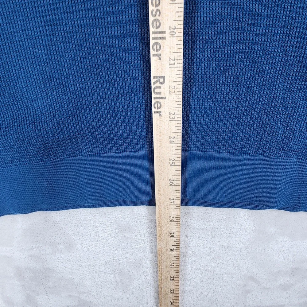 Banana Republic Sweater Mens Large Blue 1/4 Zip Mock Neck Cotton Knit Pullover